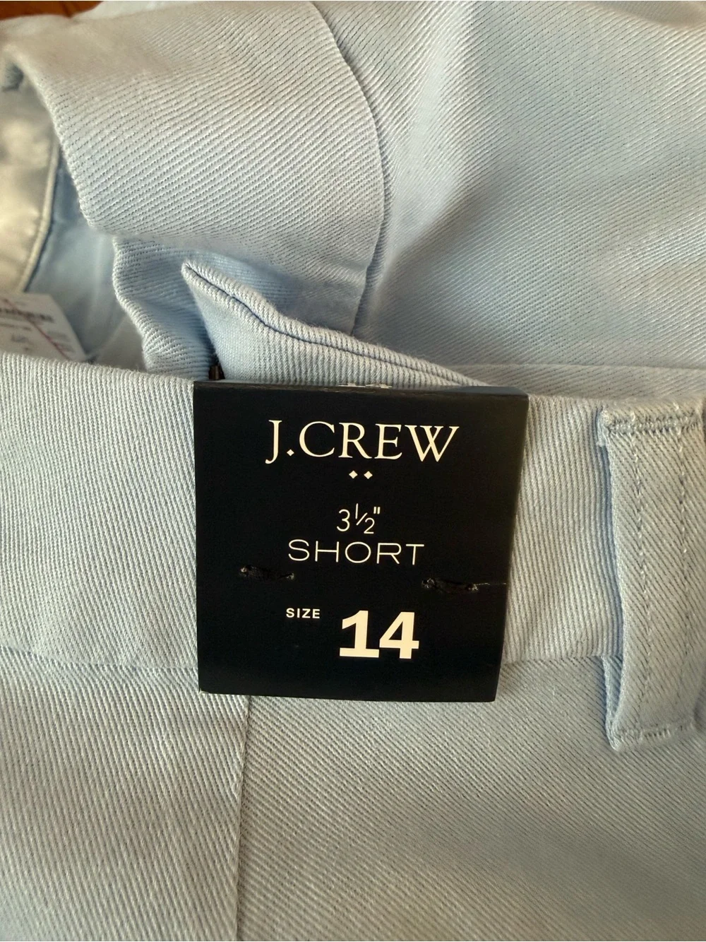 J. CREW 3.5” Classic Chino Shorts Light Blue Size 14 NEW